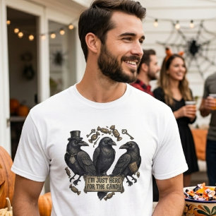 Vintage Raven Trio Halloween Godis T Shirt