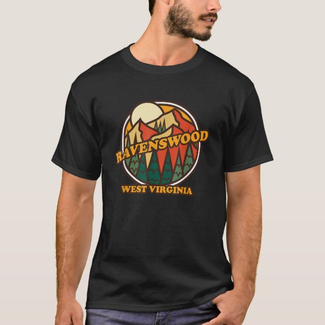 Vintage Ravenswood Väster Virginia Mountain Hiking T Shirt (Framsida)