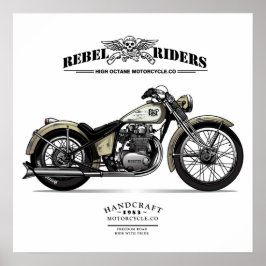 Vintage Rebel Riders Chopper Motorcle Poster