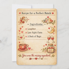 Vintage Recept För En Perfekt Match Alla Hjärtans  Julkort