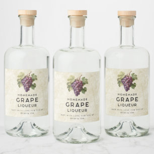 Vintage recept på vinlikörhememat spritflaskor etikett
