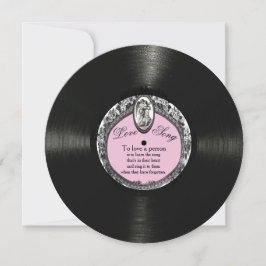 Vintage Record Kärlek Sång Valentine Julkort