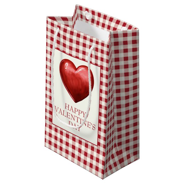 Vintage Red and Cream Gingham With Heart (Framsidan Vinklad)