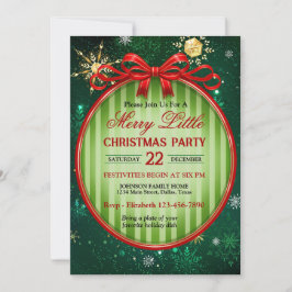 Vintage Red and Green Christmas Party Inbjudningar