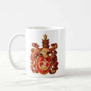 Vintage Red and Guld Aquarius Jackar av Arm Kaffemugg