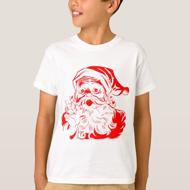 Vintage Red and White Jultomten Tee (Framsida)