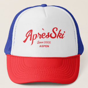 Vintage Red Apres Ski Anpassningsbar Ski Resort Pa Keps