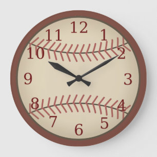 Vintage Red Baseball Clock Stor Klocka