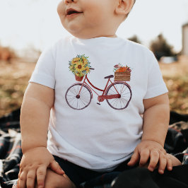 Vintage Red Bicycle Sunwers & Pumpkins T Shirt