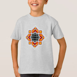 Vintage Red Black Gult Barcelona Geometric Art T Shirt