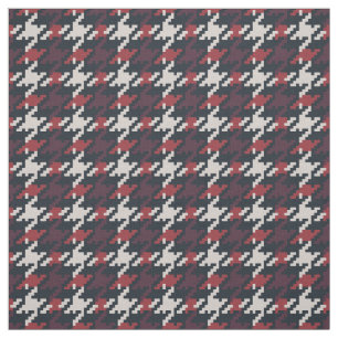 Vintage Red Black Houndstooth plaid mönster Tyg