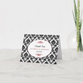 Vintage Red Black & White Damask Wedding Tack Kort