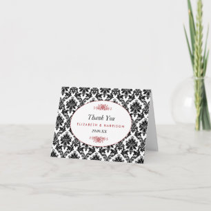 Vintage Red Black & White Damask Wedding Tack Kort