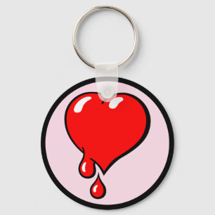 Vintage Red Bleeding Heart Liberal Pop Art Nyckelring