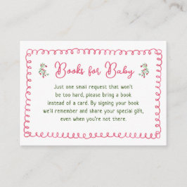 Vintage Red Blommigt Girl Baby Shower Bokar för Ba Tilläggskort