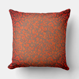 Vintage Red Blommigt Vines Kudde