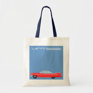 VINTAGE RED CADILLAC ILLUSTRATION TYGKASSE