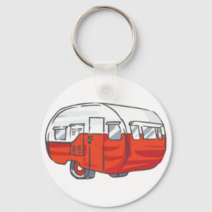 Vintage Red Camper Nyckelring