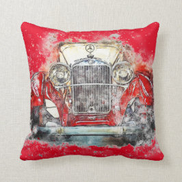 Vintage Red Car Kudde