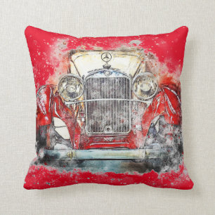 Vintage Red Car Kudde