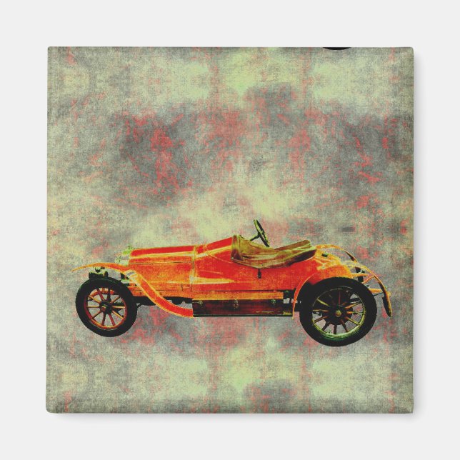 Vintage Red Car Magnet (Framsidan)