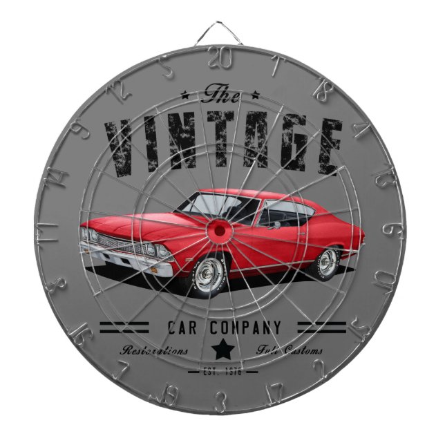 Vintage Red Chevelle Darttavla (Framsidan)