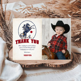 Vintage Red Cowboy Rodeo Birthday Photo Tack Kort
