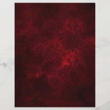 Vintage Red Damask Patternated Scrapbook Ephemera