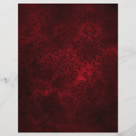 Vintage Red Damask Patternated Scrapbook Ephemera