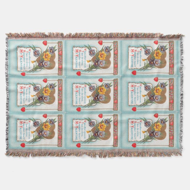 Vintage Red Dangle Hearts & Violets Valentine Post Filt (Framsidan)