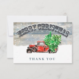 Vintage Red Farm Lastbil Helgdag Corporate jul Tack Kort