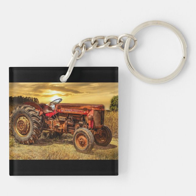 Vintage Red Farm Tractor (Baksidan)