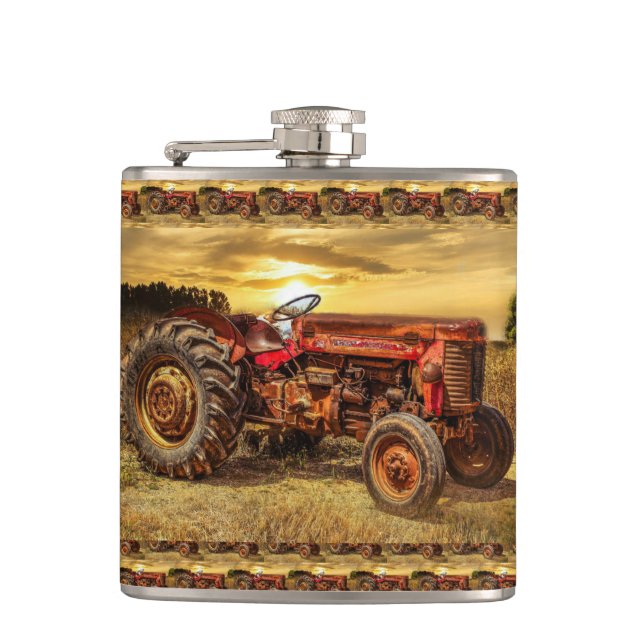 Vintage Red Farm Tractor Fickplunta (Framsidan)