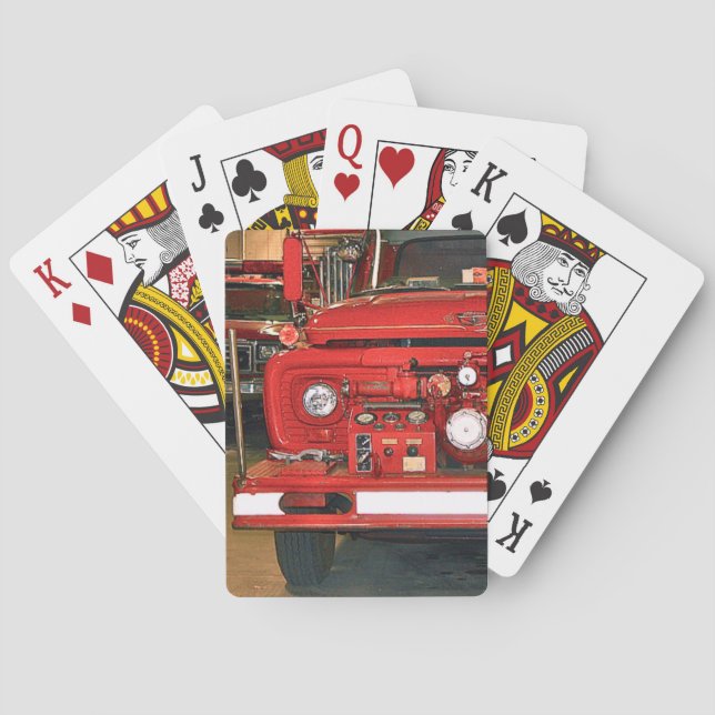 Vintage Red Fire Lastbil Casinokort (Baksidan)
