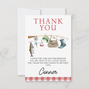 Vintage Red Fishing O-Fish-Ally en födelsedag Tack Kort