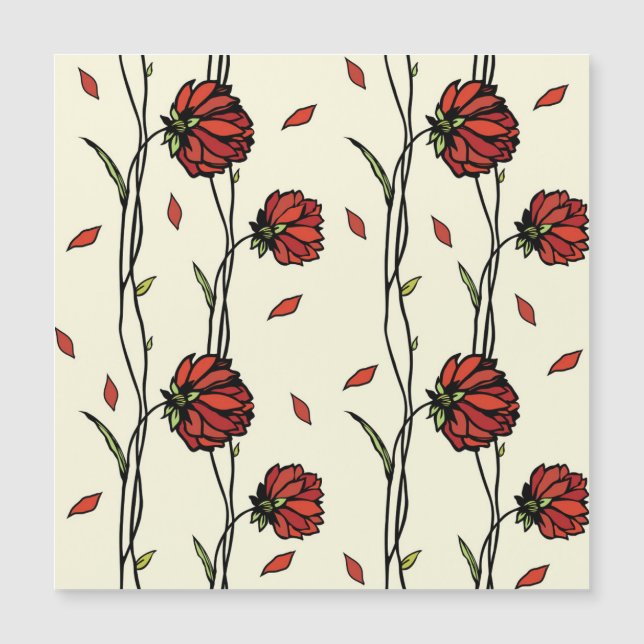 Vintage Red Flowers Illustration (Framsida)
