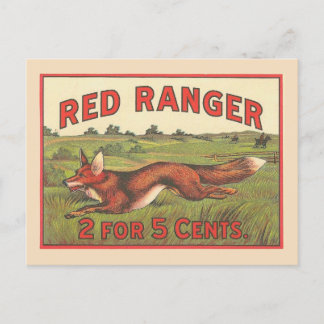Vintage Red Fox Vykort
