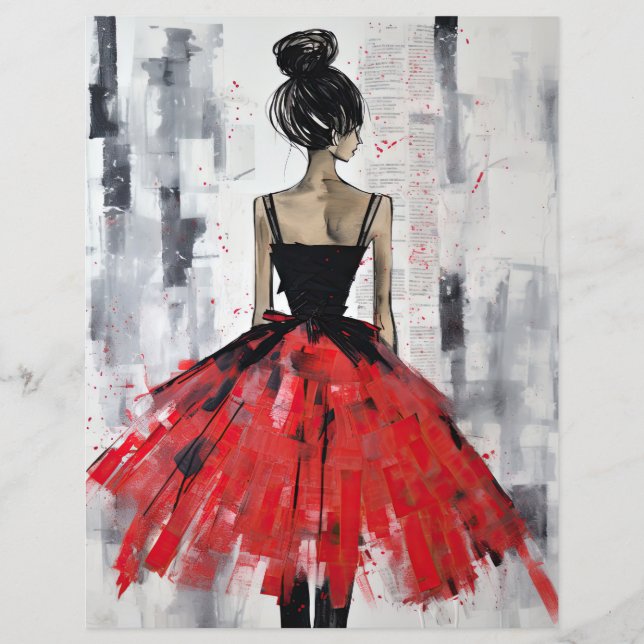 Vintage Red Girl Mode Söt Dress (Framsida)