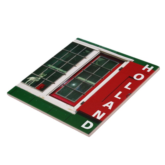 Vintage Red Grönt White Dutch Traditional Window Kakelplatta (Sidan)