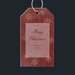 Vintage Red & Guld Glitter Snöflingor Presentetikett<br><div class="desc">Mot en bakgrund av rik, en skarp mörk grönt påminnelse om gräs träd, är denna märkre ett steg i rätt riktning. Den röda riken är vackert drabbad av känsliga vita prylar, som eterkonstellationer, medan den gyllene glittern snöflingor sprinkler sig över arbetsytan och lägger till en aning stollig och gnistra. Mitt...</div>