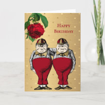 Vintage Red Guld Tweedles Birthday