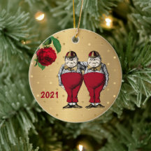 Vintage Red Guld Tweedles jul