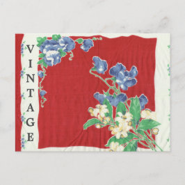 Vintage Red HandkerChief Postcard Vykort