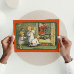 Vintage Red Julgran Santa Gifts Boys Winter Julkort<br><div class="desc">Den här Vintagen är det perfekt för din Grönt att ha ett vykort med Helgdag Unga Dam,  Chrismas träd,  gräs gren och Julhälsningar. Du kan också hitta andra design i den här stilen i min butik.</div>