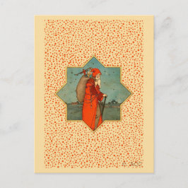 Vintage Red Jultomten St. Nicholas Helg Vykort