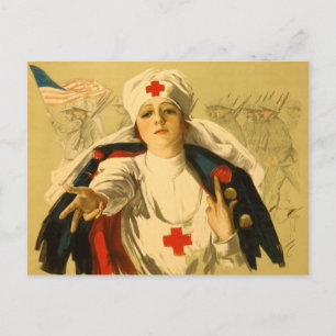 Vintage Red Kor Nurse Vykort