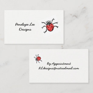 Vintage Red Ladybug Minimalist Classy Visitkort