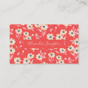 Vintage Red Land Farmhouse Blommigt Modern Small Visitkort