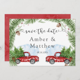 Vintage Red Lastbil Bröllop spara datum-kort Spara Datumet