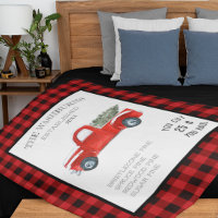 Vintage Red Lastbil Farmhouse Family Namn Blanket